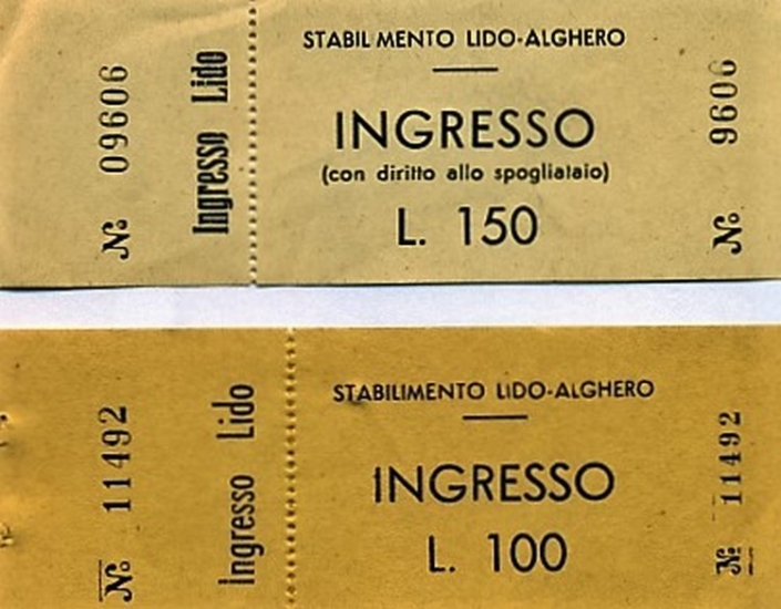 biglietti storici ingresso | Lido di Alghero