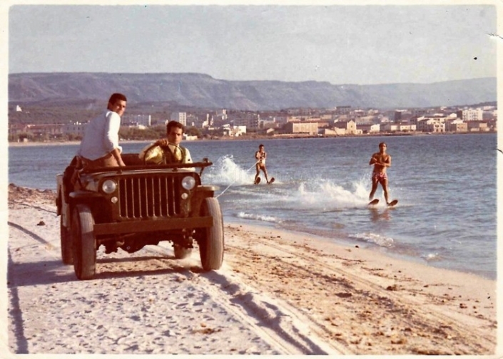 cesare usai anfibio maestro di sci nautico 1970 | Lido di Alghero 1934